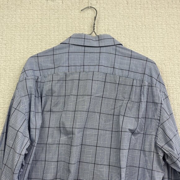 Hugo Boss Dress Shirt Mens 16 1/2 Button Down Preppy Slim Baby Blue Gingham - Picture 10 of 11